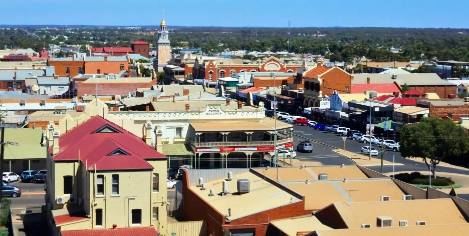 Shot of the local town